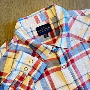 Lucky Brand Men's Casual Plaid Shirt - Red, Blue, White